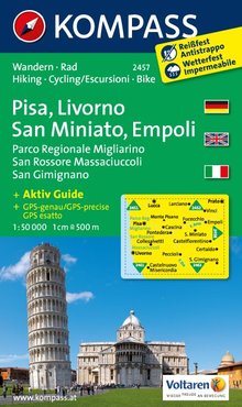 KOMPASS Wanderkarte Pisa - Livorno - San Miniato - Empoli - Parco Regionale Migliarino San Rossore Massaciuccoli - San Gimignano, KOMPASS-Wanderkarten