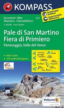 Pale di San Martino - Fiera di Primiero - Paneveggio - Valle del Vanoi, KOMPASS-Wanderkarten
