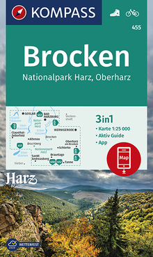 KOMPASS Wanderkarte Brocken, Nationalpark Harz, Oberharz 1:25T, KOMPASS-Wanderkarten
