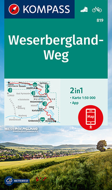 KOMPASS Wanderkarte Weserbergland-Weg, KOMPASS-Wanderkarten